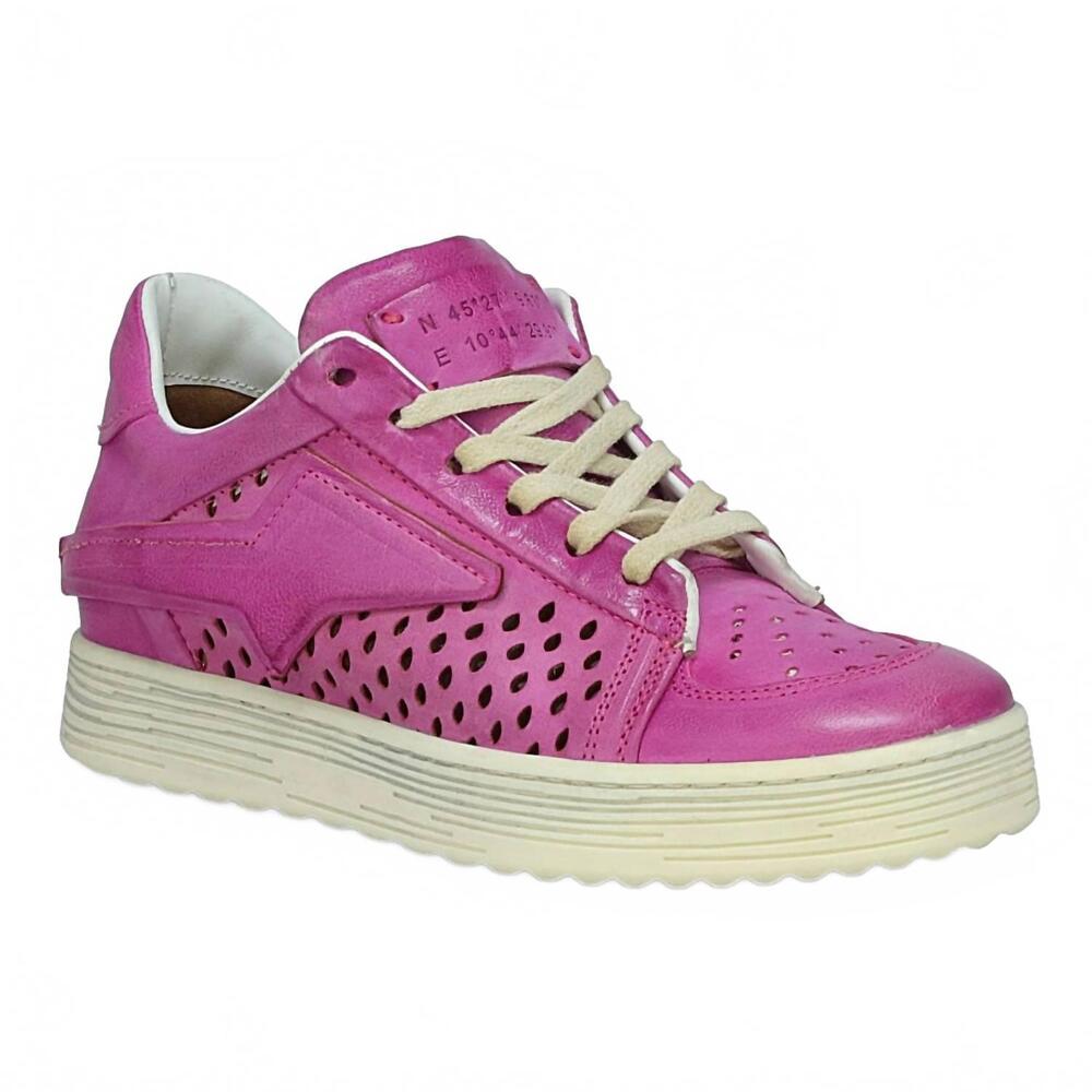 NEW A.S.98 women's adrian leather sneakers in fuchsia